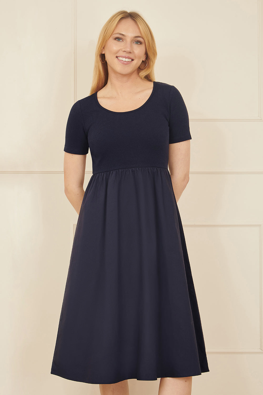 Jersey Top Cotton Midi Dress