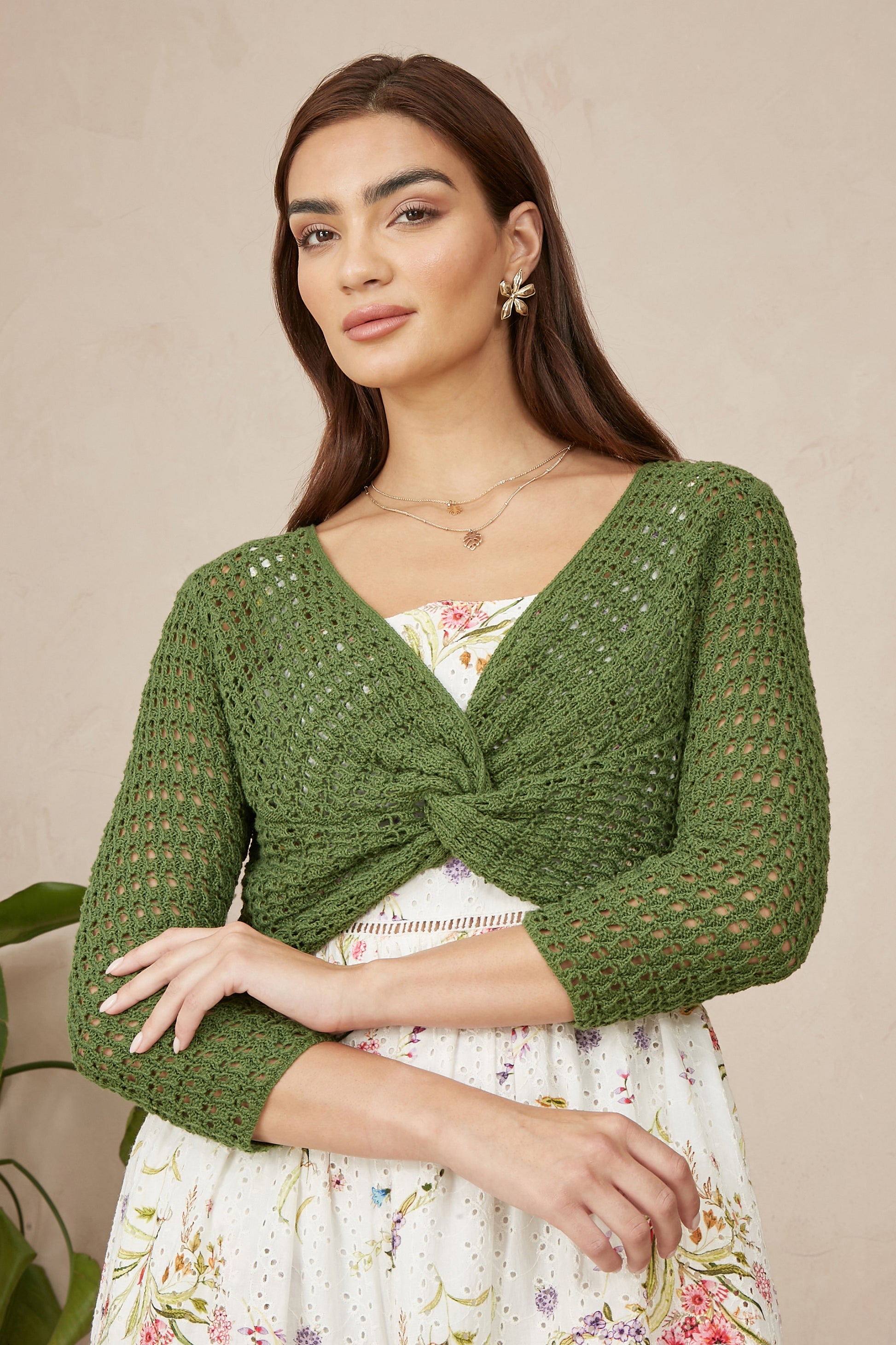 Sweater Green Bolero Cardigan Crochet Bolero Style Sweater Yumi