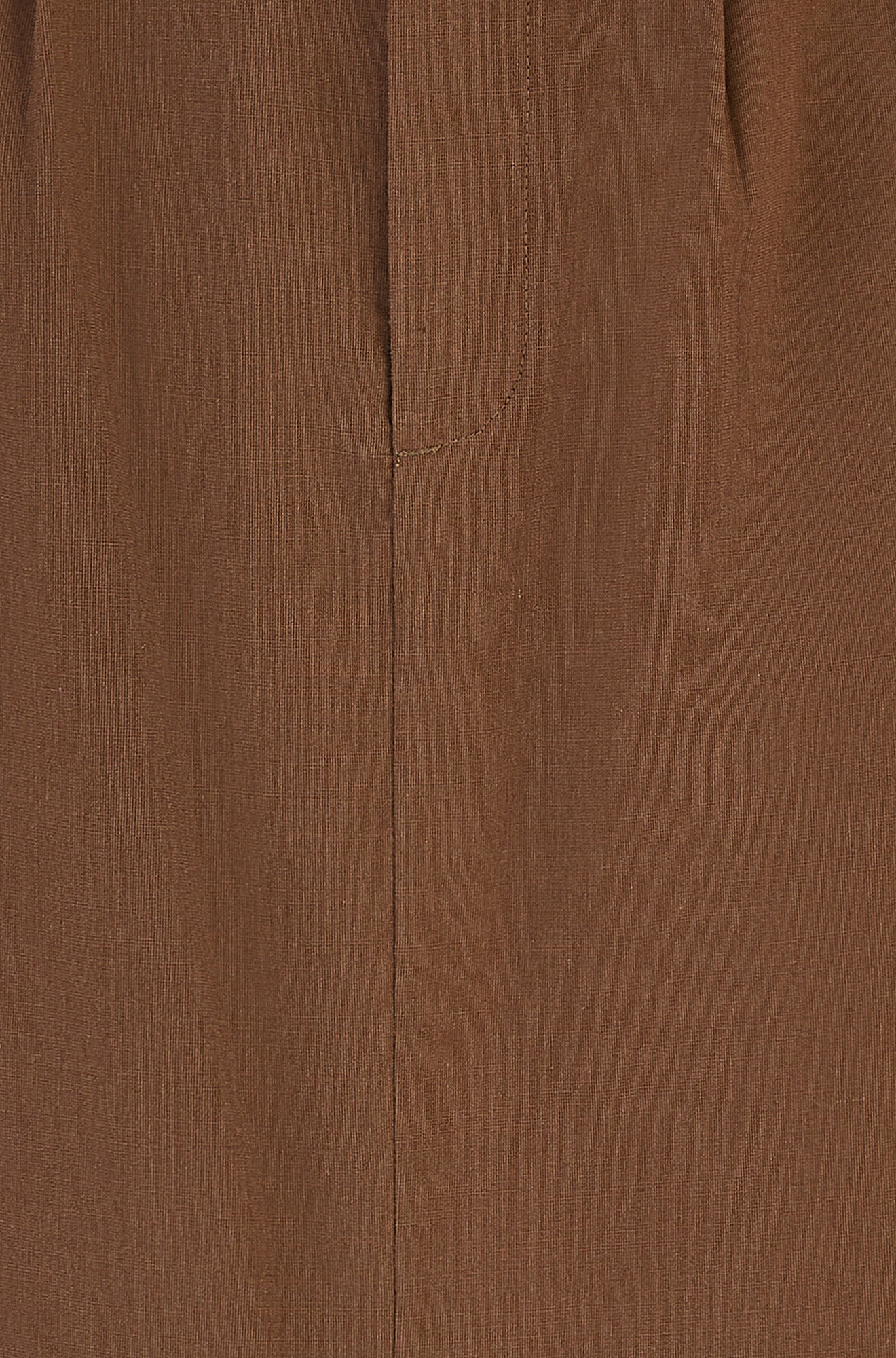 Yumi Brown Cotton Midi Skirt With Belt And Split Hem Yumi