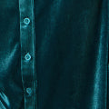 Yumi Teal Velvet Relaxed Fit Shirt Top Yumi