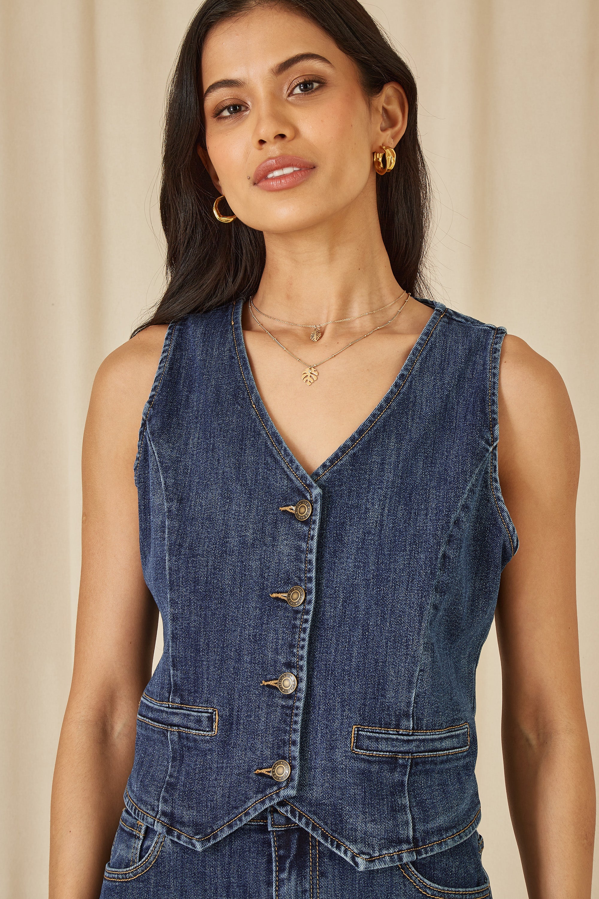 Denim Stretch Waistcoat