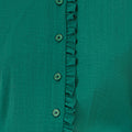 Yumi Green Frill High Neck Shirt SHIRT Yumi