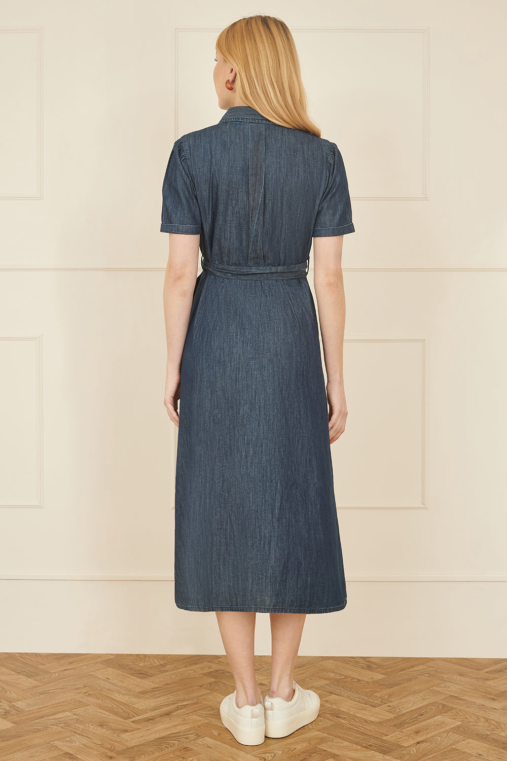 Yumi Blue Chambray Utility Midi Denim Shirt Dress | Yumi Yumi Blue Chambray Utility Midi Denim Shirt Dress | Yumi