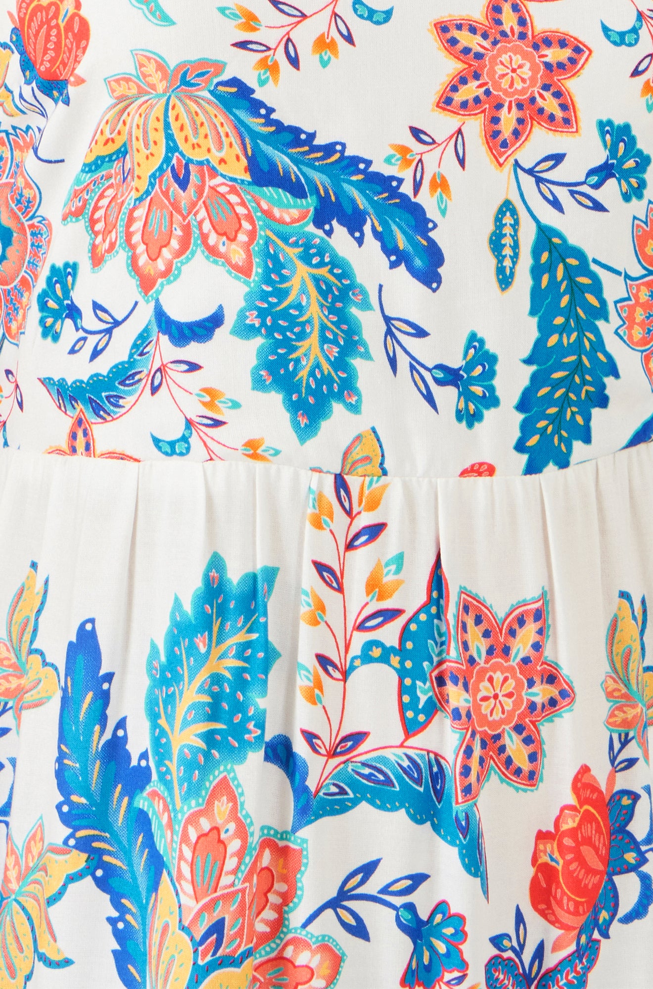 Yumi Blue Boho Block Print Tiered Maxi Dress Beachwear Yumi