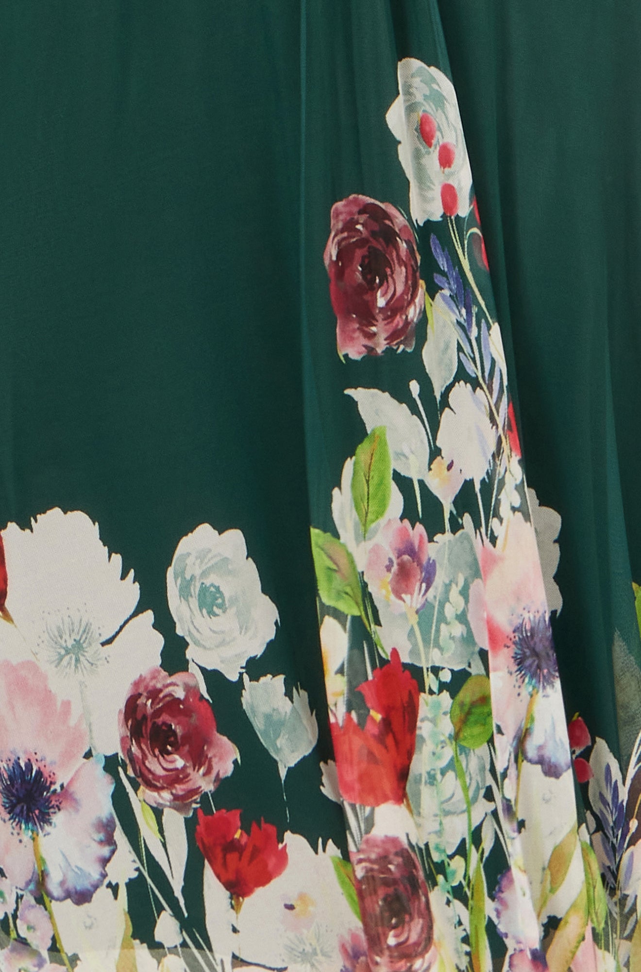 Yumi Green Mesh Wrap Midi Dress With Floral Hem Border Dress Occasion Yumi