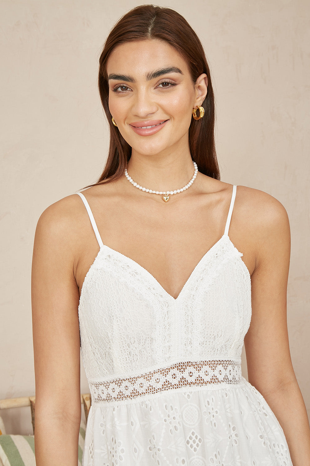 Yumi White Tiered Maxi Dress With Ruched Back DRES Day Yumi