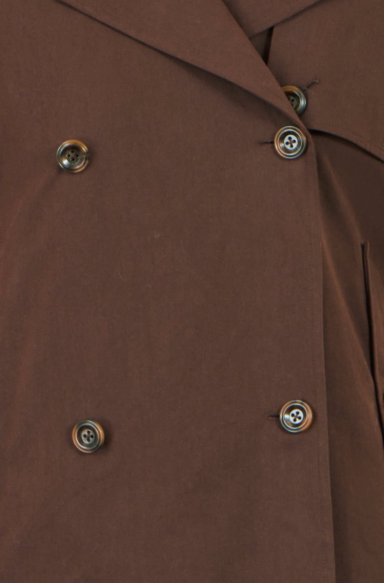 Yumi Brown Cropped Trench Coat With Check Lining Outerwear Yumi