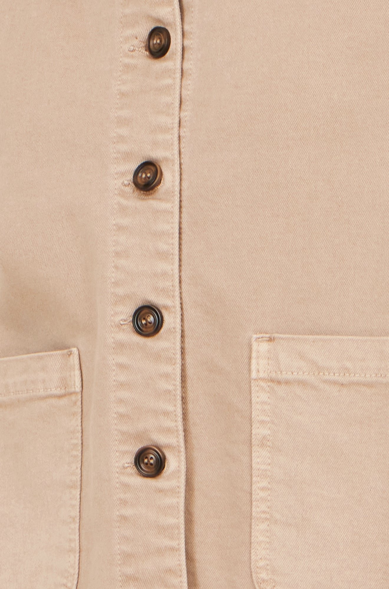 Yumi Beige Canvas Jacket With Patch Pockets Outerwear Yumi