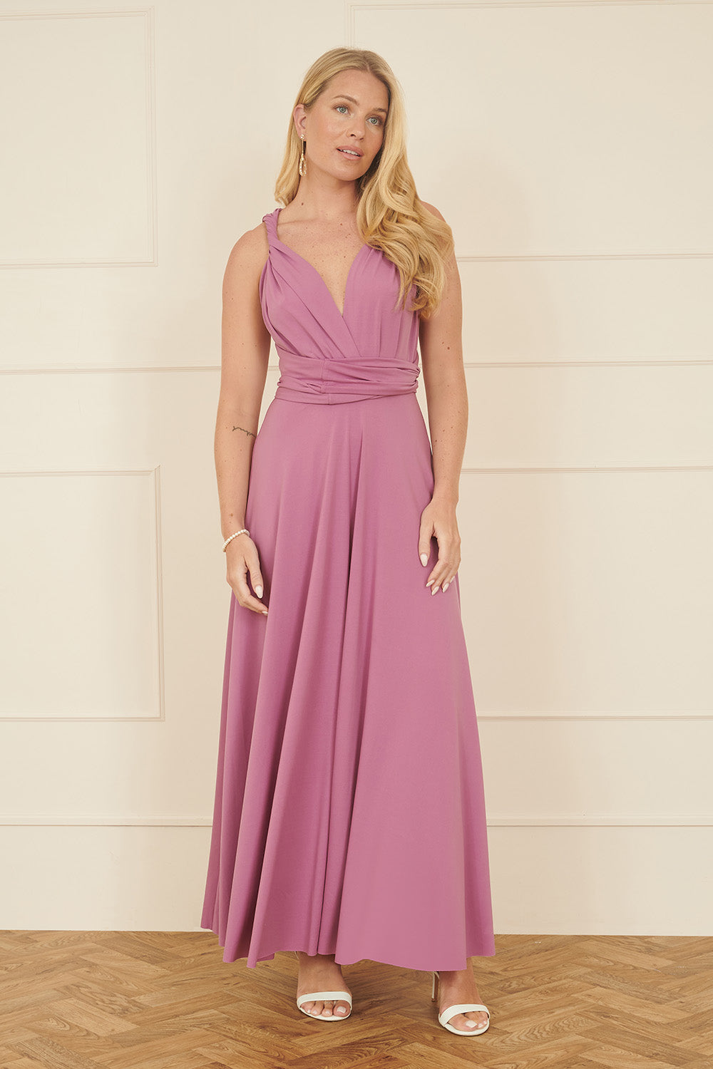 multiway jersey dress Yumi Pink Stretch Midi BIS-06-02-25