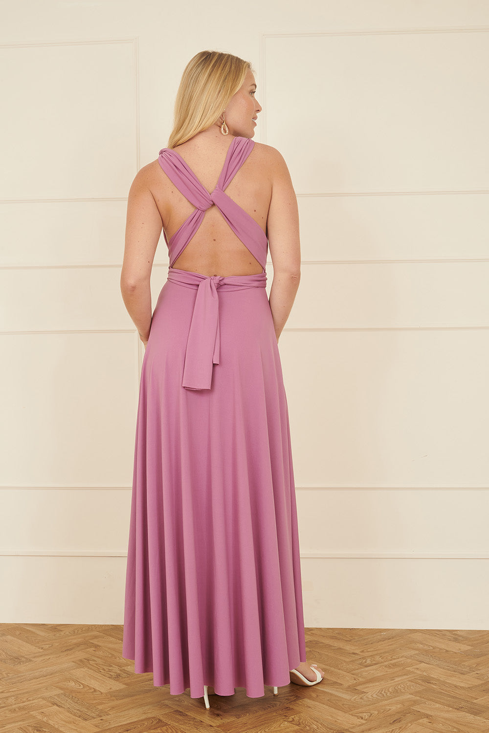 Yumi Pink Jersey Stretch Multiway Midi Dress | Yumi Yumi Pink Jersey Stretch Multiway Midi Dress | Yumi