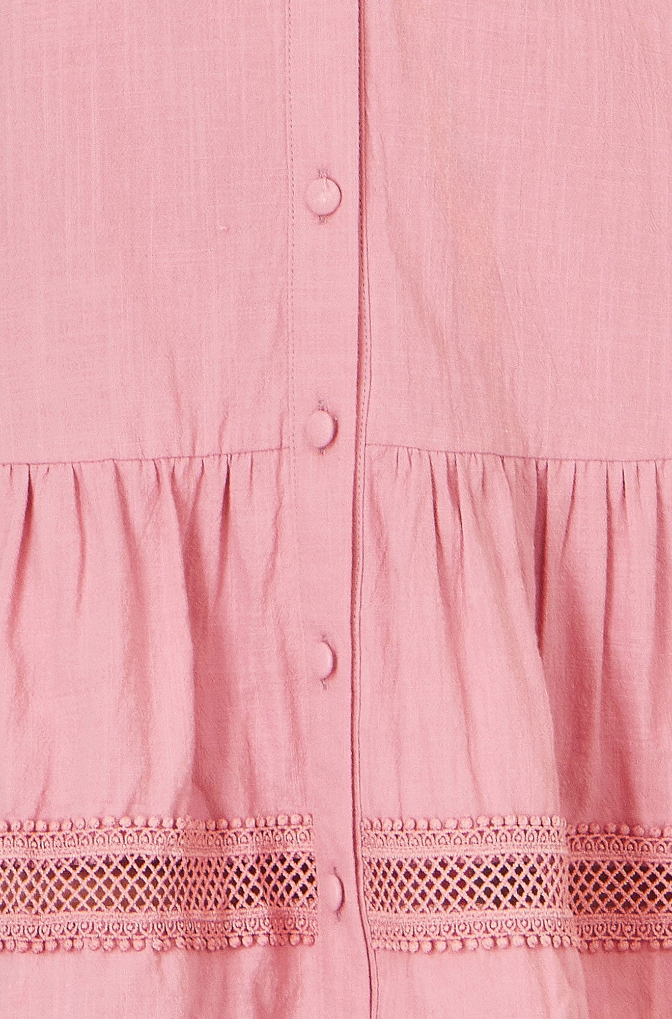 Yumi Pink Cotton Lace Trim Skater Shirt Dress Beachwear Yumi