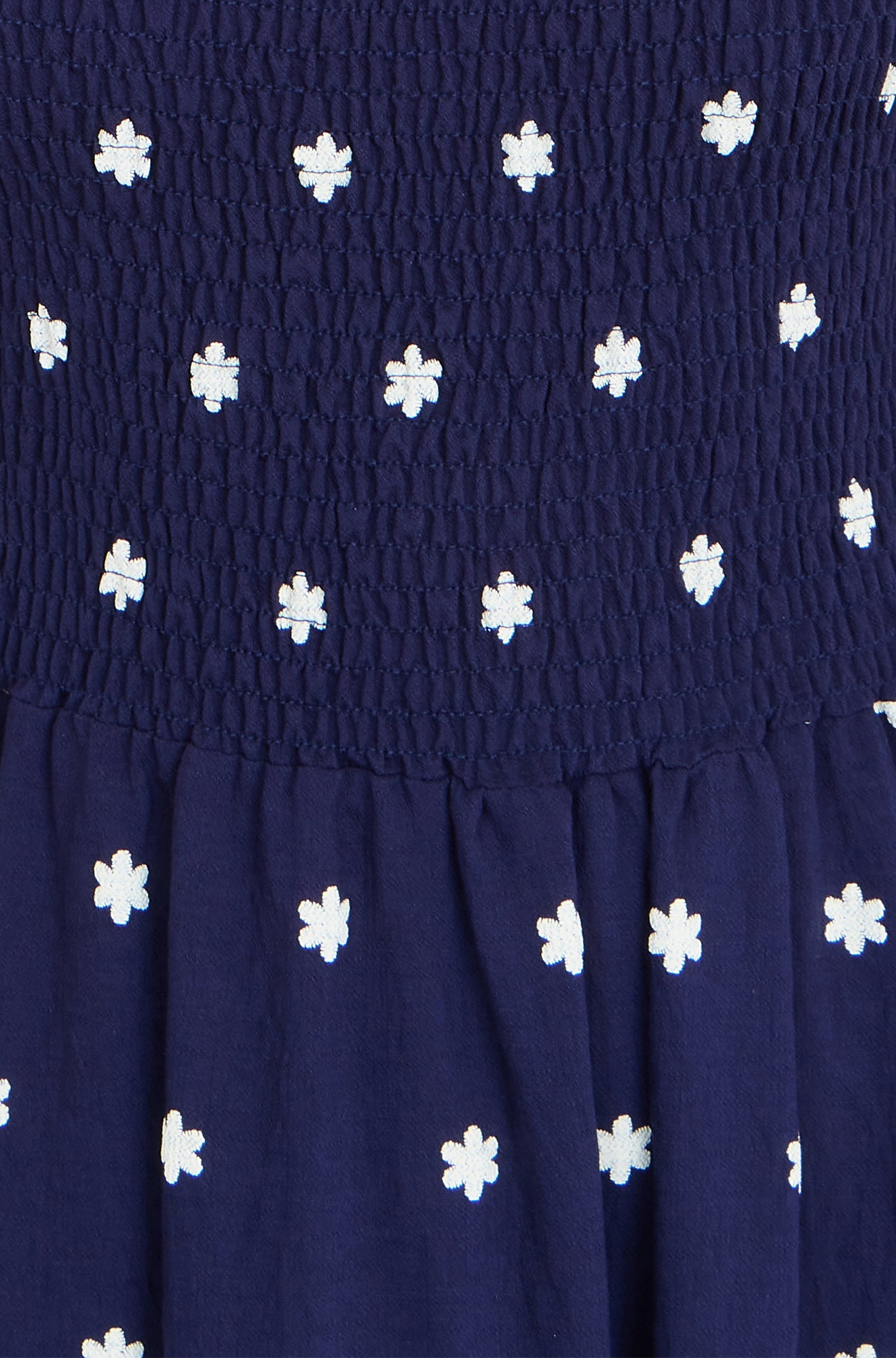 Yumi Navy Border Hemline Smocked Maxi Dress Dress Casual Yumi