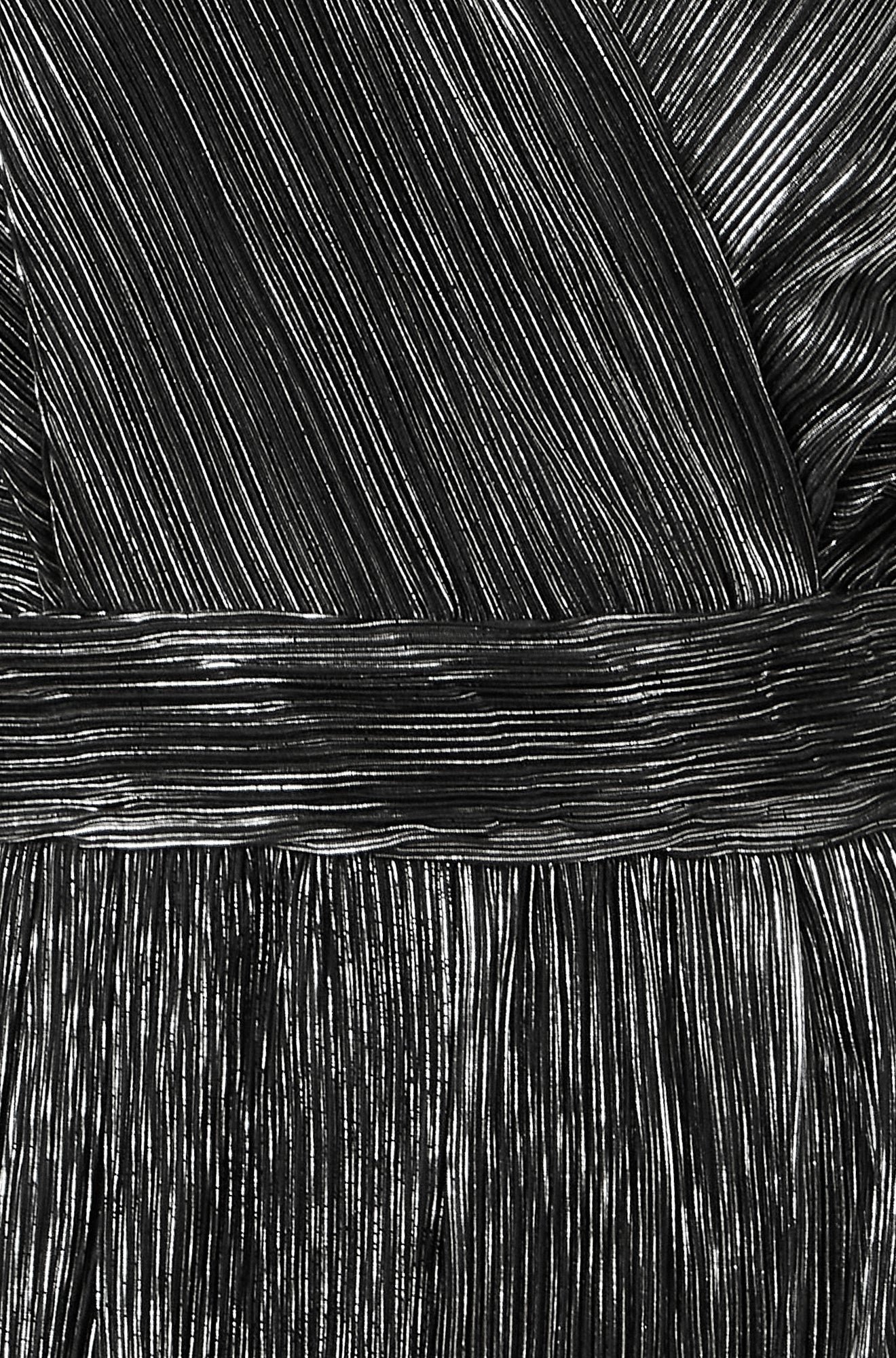 Yumi Black Metallic Pleated Jumpsuit With V Neck JUMPSUIT Yumi