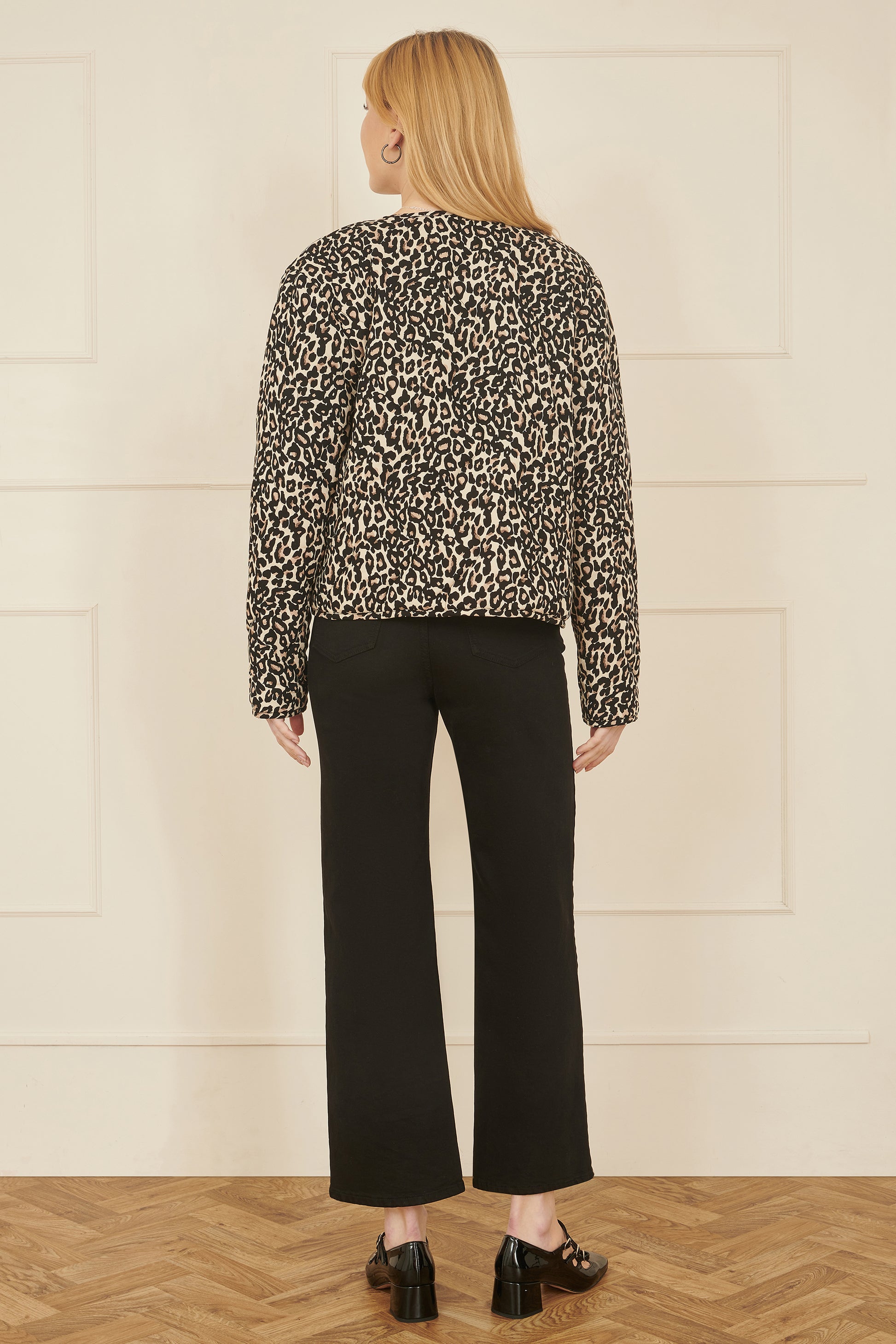 Yumi Brown Leopard Print Boxy Jacket JACKET Yumi