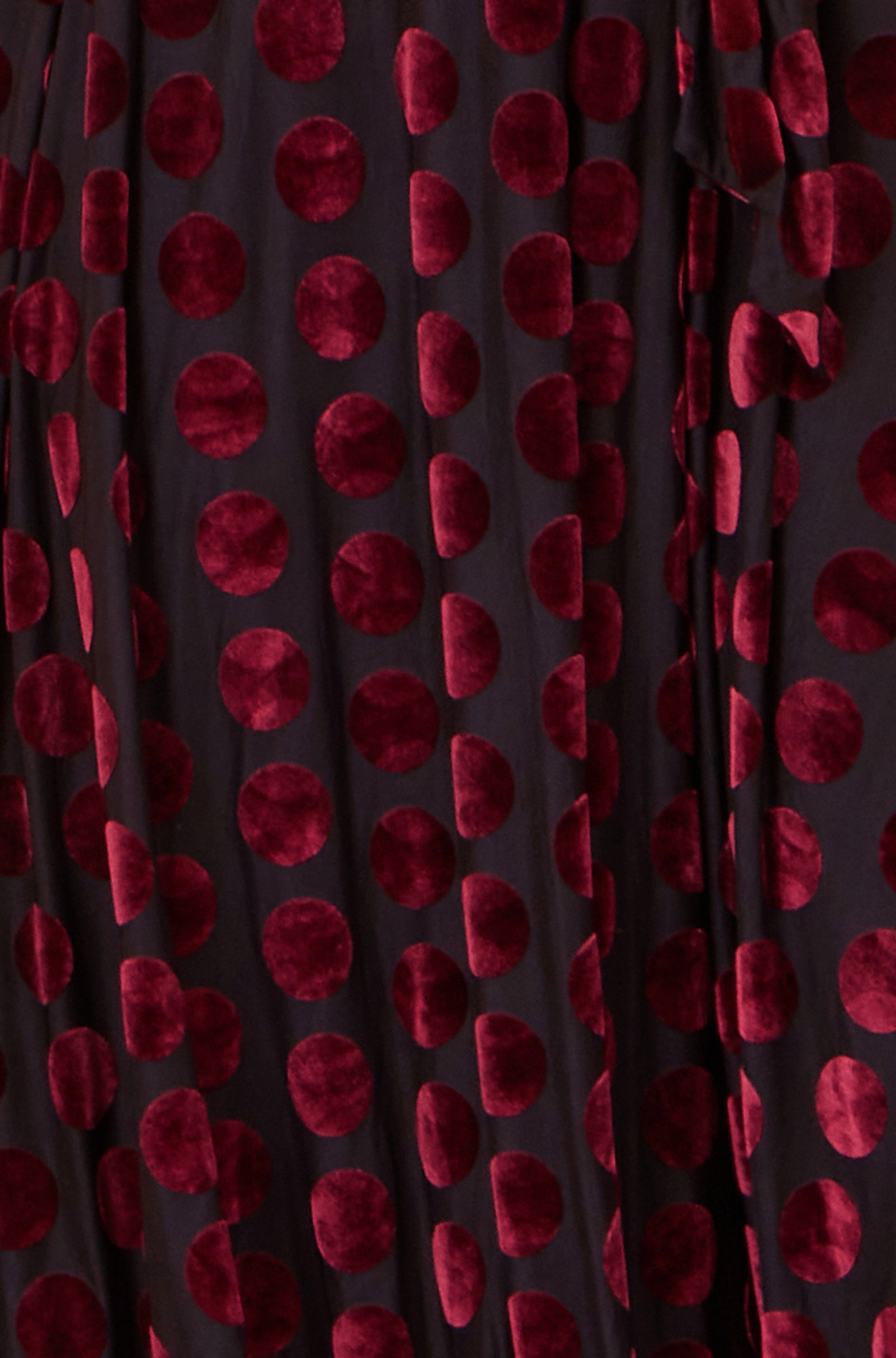 Yumi Burgundy Velour Spot Midi Skater Dress Dress Party Yumi