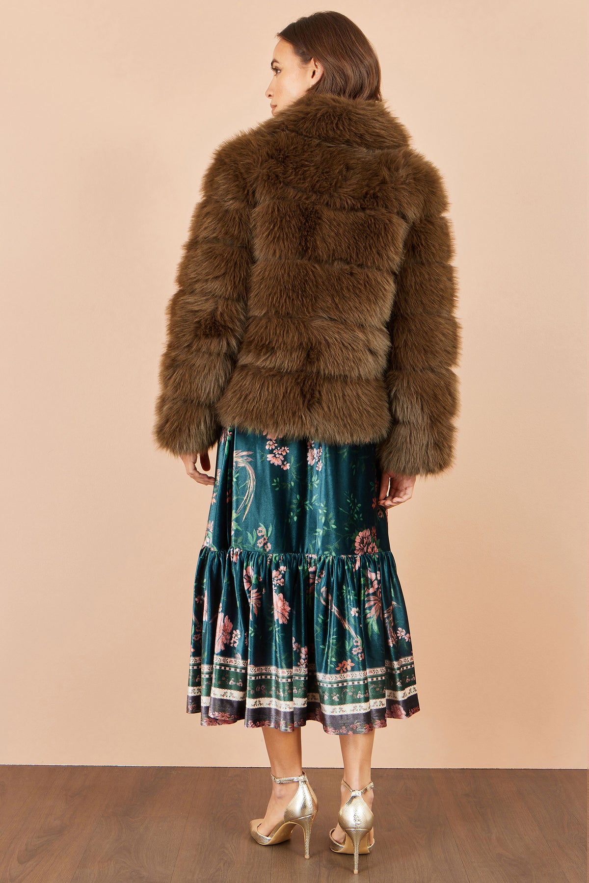 Yumi Brown Luxe Faur Fur Coat COAT Yumi