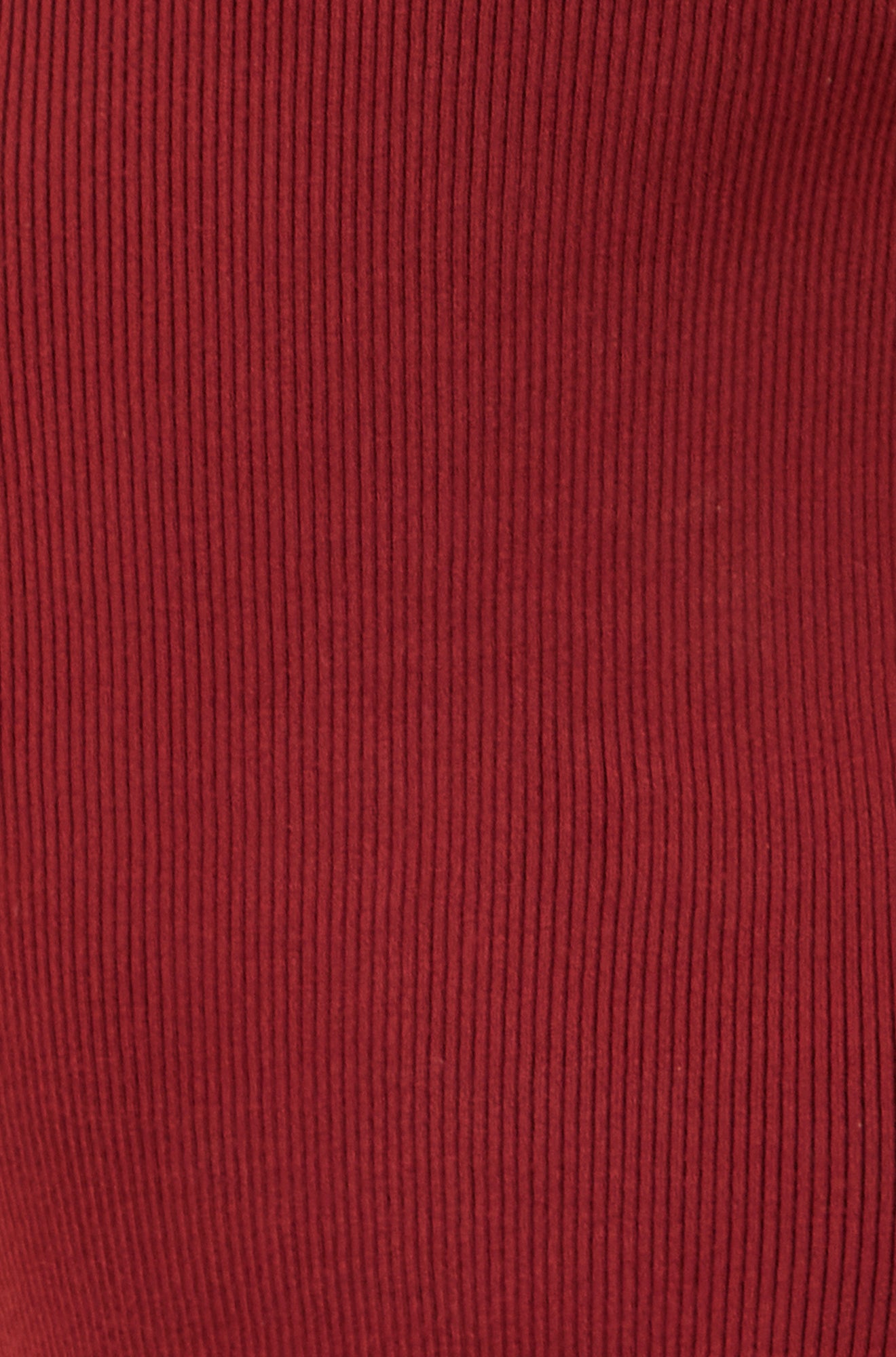 Yumi Burgundy Bardot Knitted Fitted Midi Dress Knit Dress Yumi