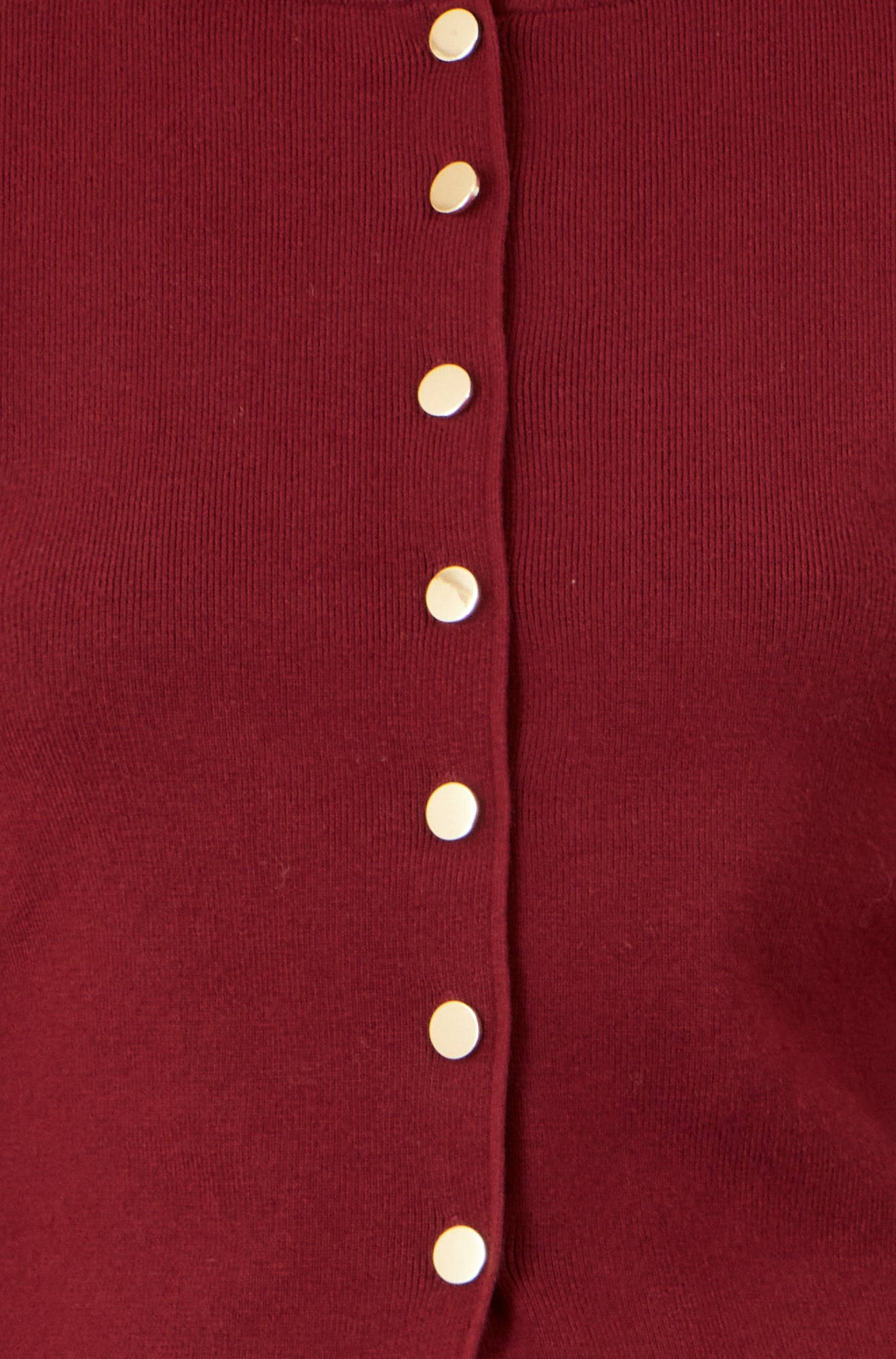 Yumi Burgundy Knitted Fitted Button Down Peplum Cardigan Knit Cardigan Yumi