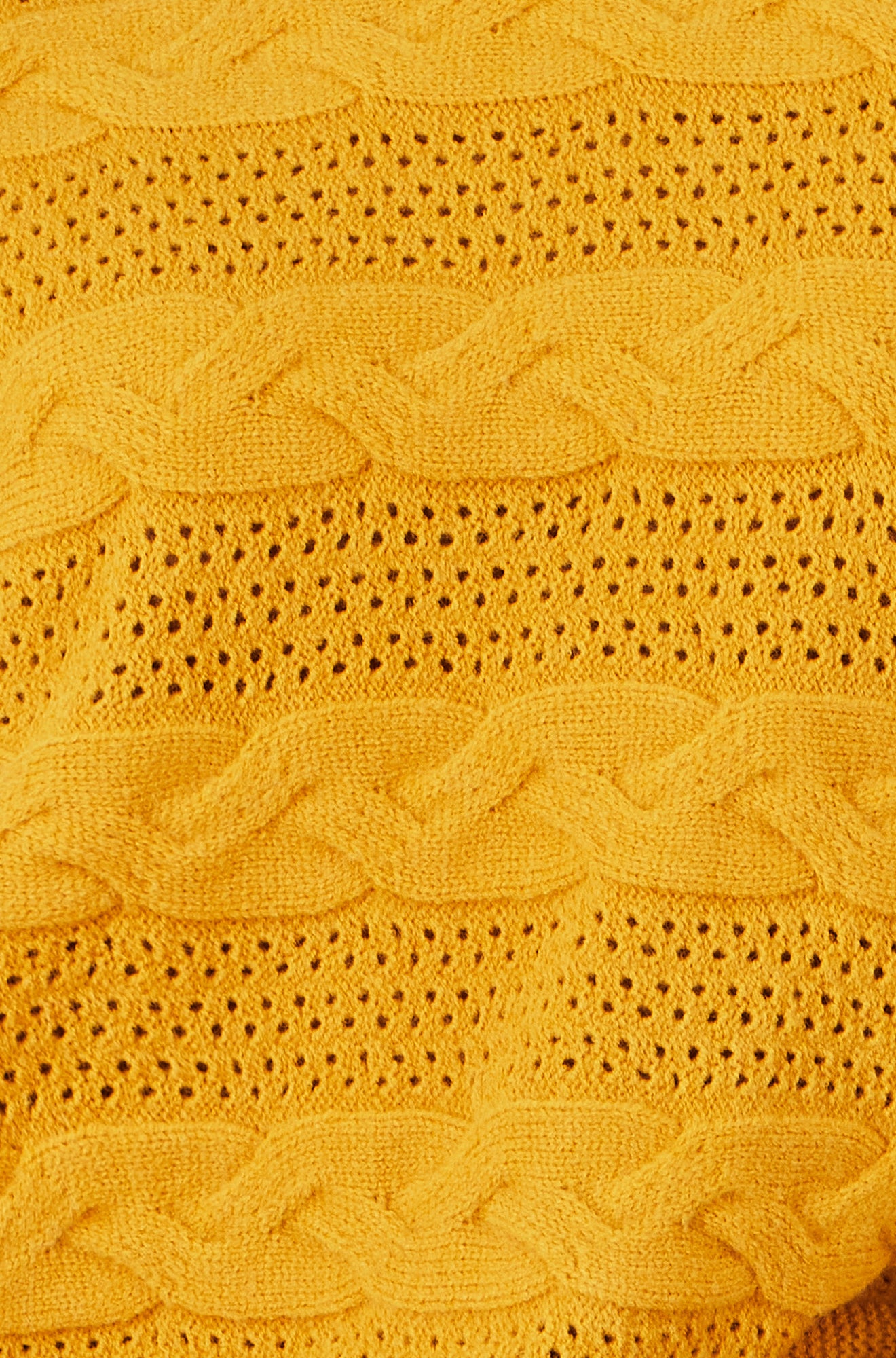 Yumi Mustard Cable Knit Relaxed Fit Jumper Knit Jumper Yumi