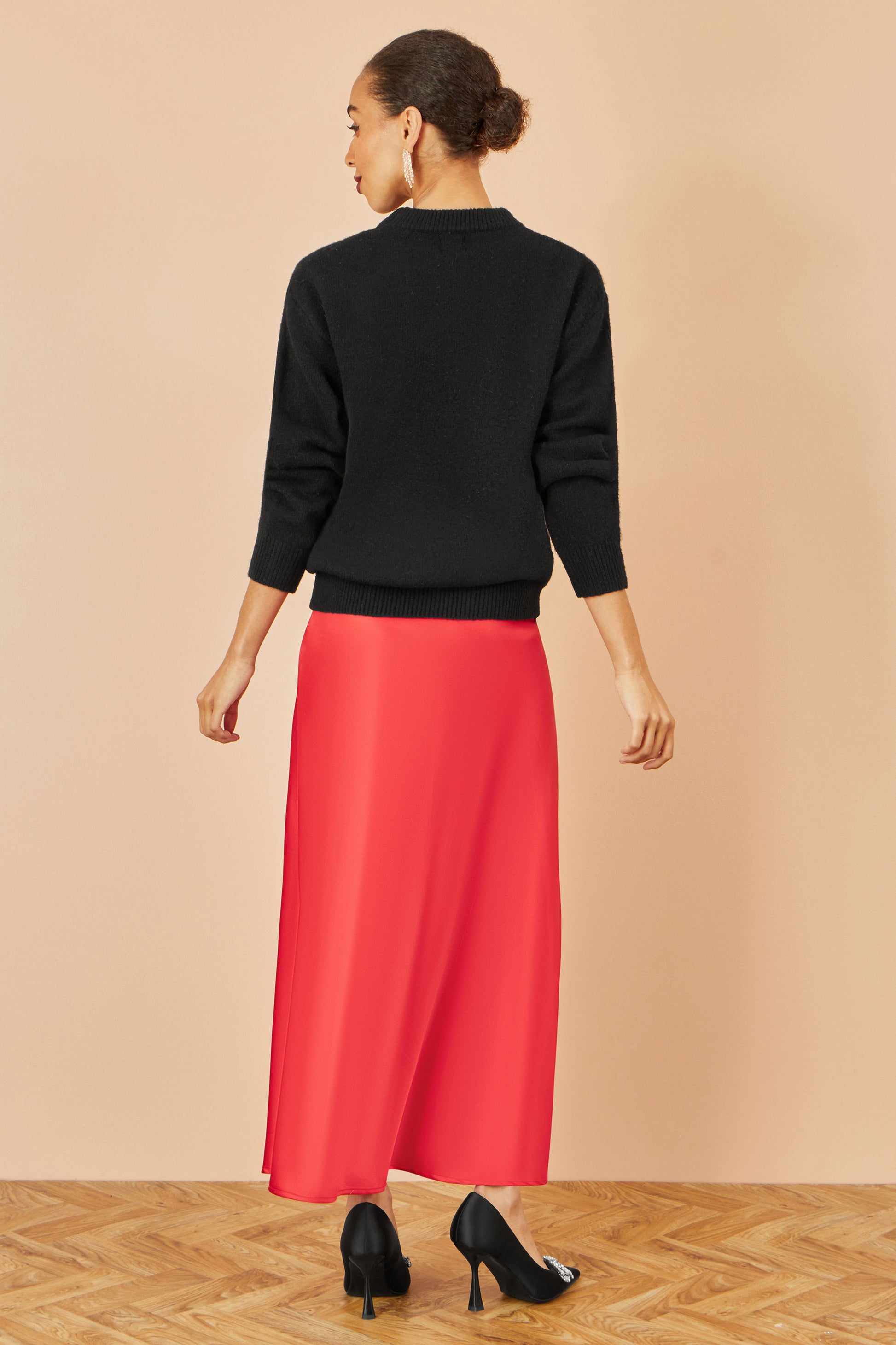 Yumi Black Relaxed Knitted Jumper With Sequin Detail Knit Xmas Jumper Yumi