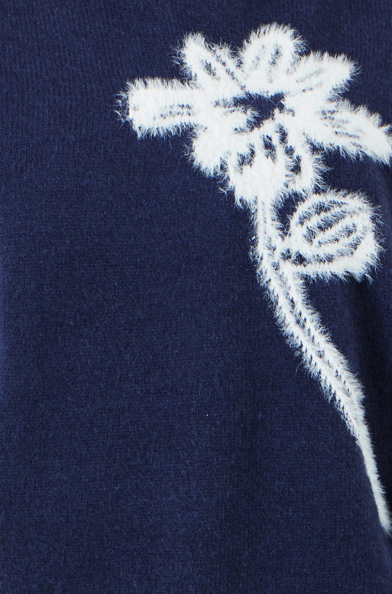 Yumi Navy Knitted Flower Sleeveless Jumper Vest Knit Pullover Yumi