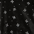 Yumi Black Sparkle Bow Print Velvet Top Top Yumi