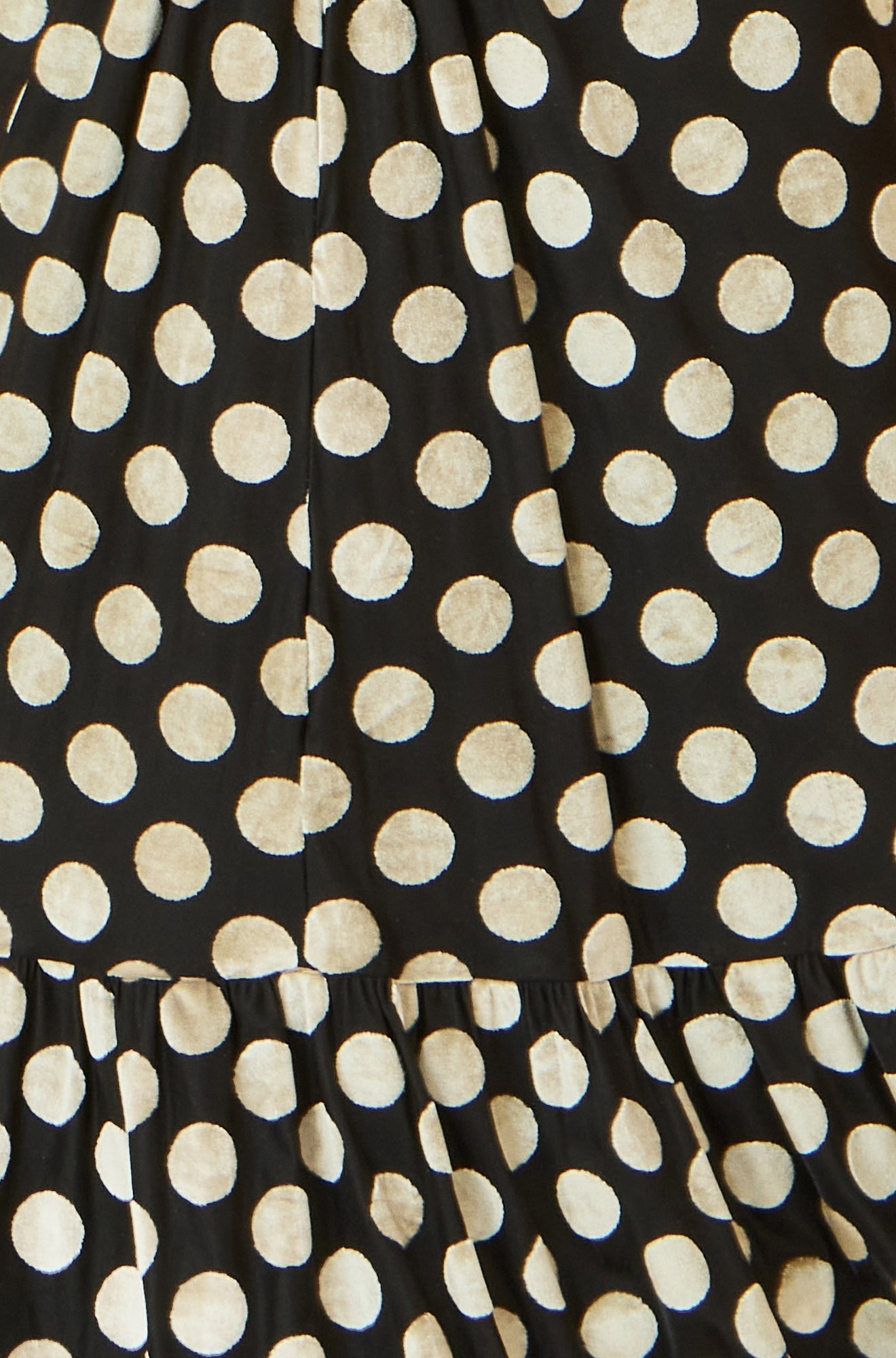 Yumi Black Velvet Spot Print Twist Knot Waist Midi Dress Dress Party Yumi