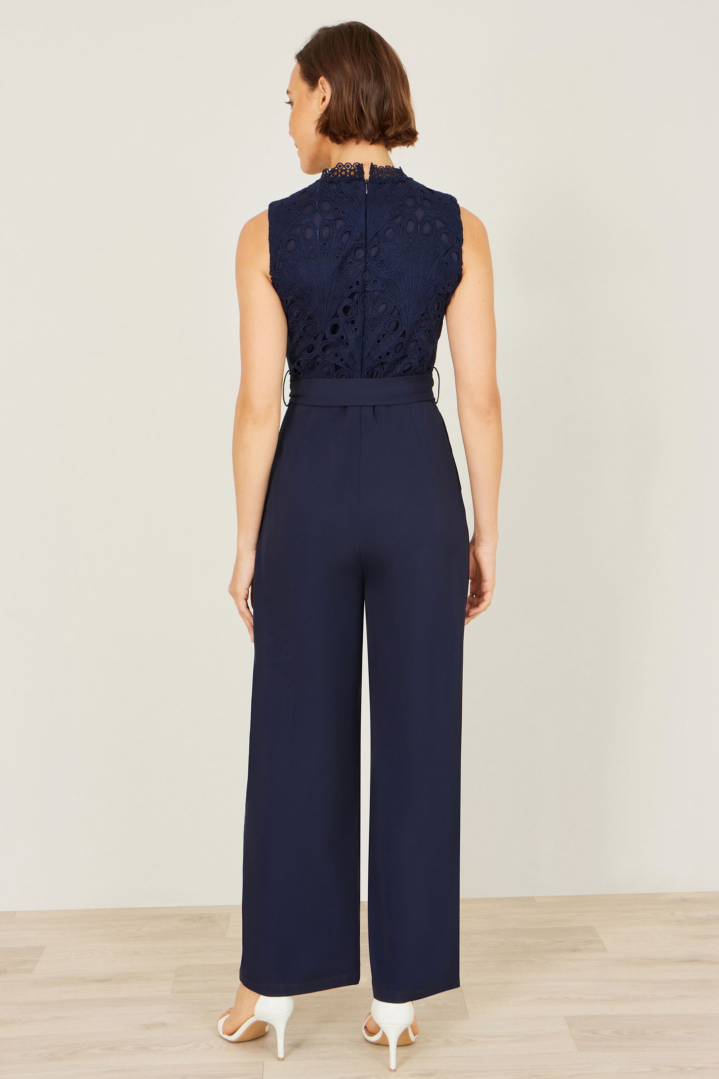 Yumi Navy Lace Sleeveless Jumpsuit JUMPSUIT Yumi