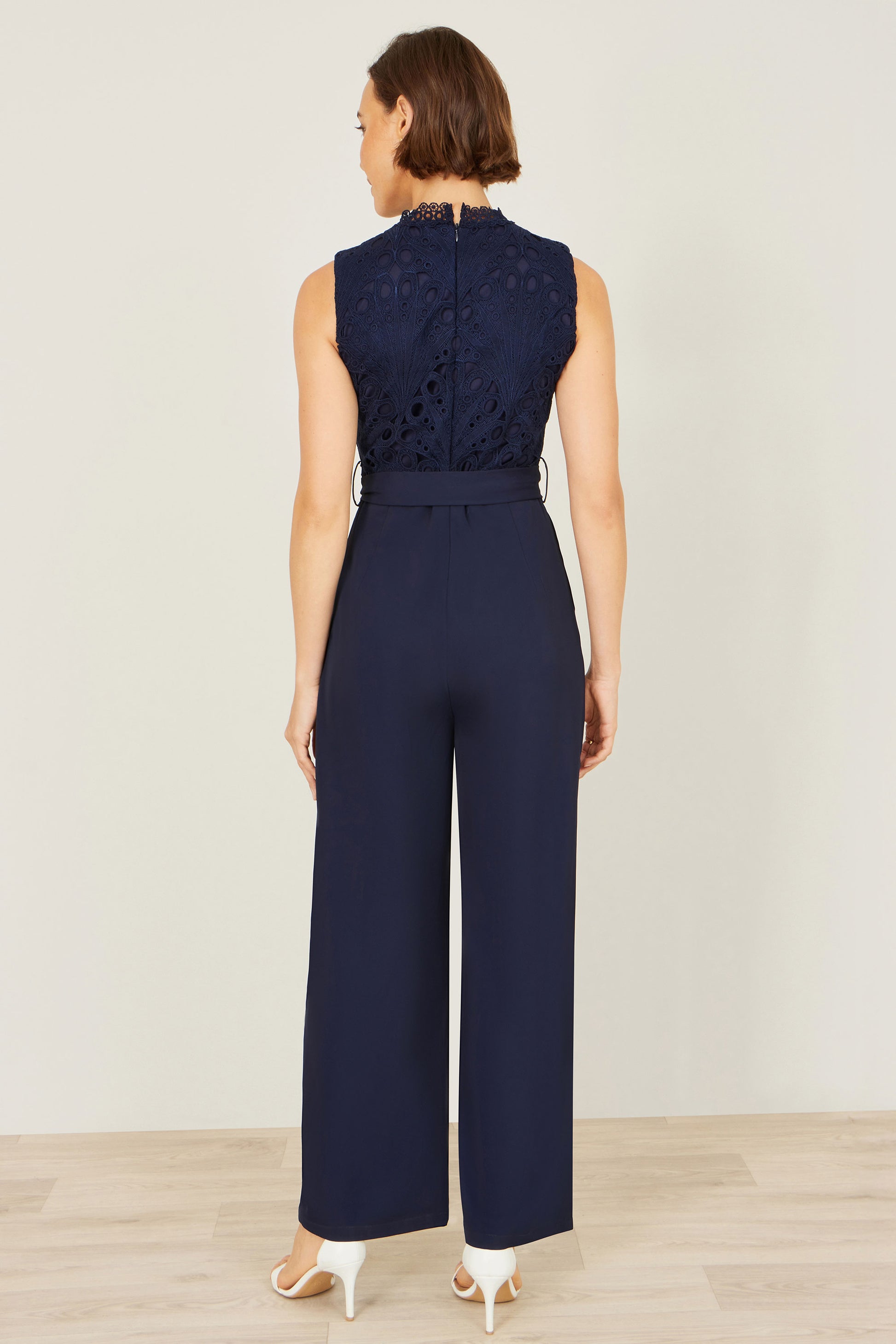 Yumi Navy Lace Sleeveless Jumpsuit JUMPSUIT Yumi