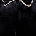 Yumi Black Long Sleeve Velvet Tunic With Diamante Collar Dress Party Yumi
