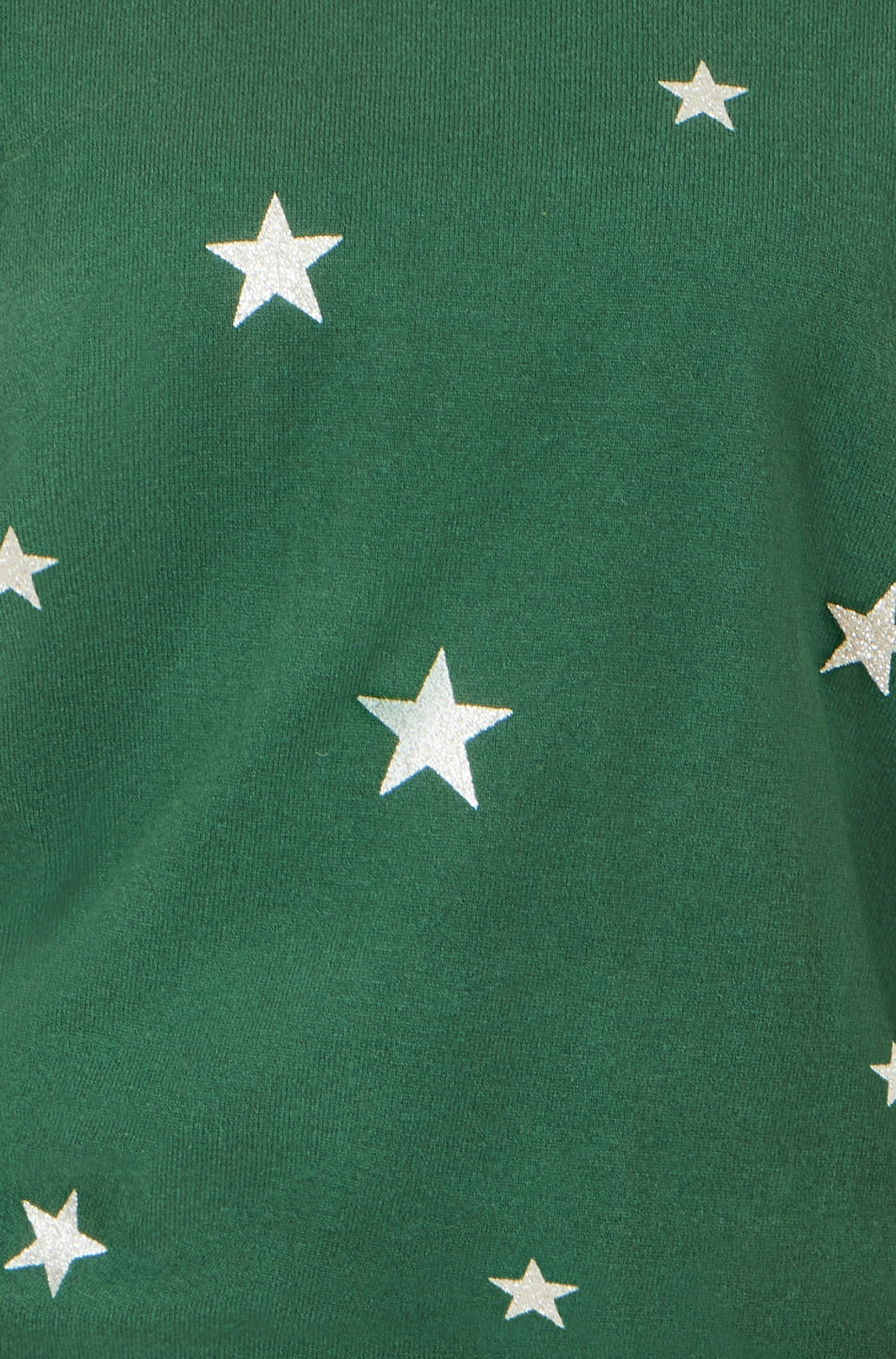 Yumi Green Gold Foil Star Print Relaxed Fit Jumper Knit Xmas Jumper Yumi