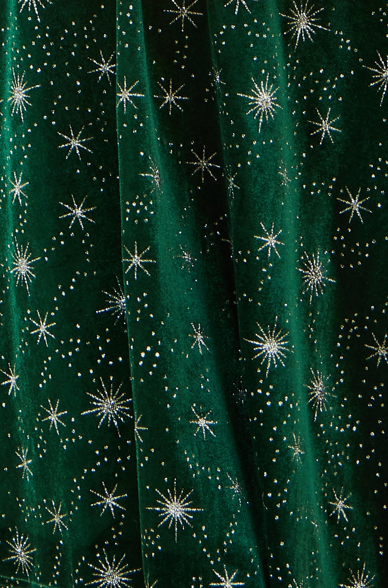 Yumi Green Starburst Foil Print Long Sleeve Skater Dress DRES Party Yumi