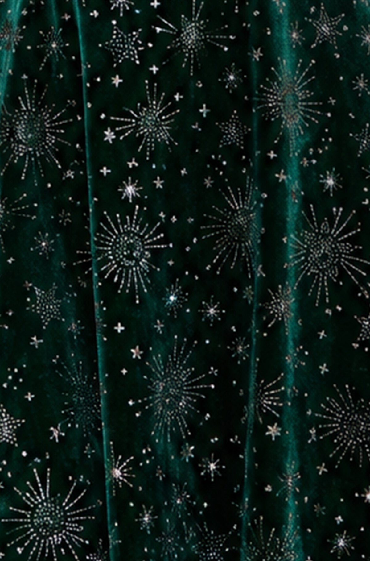 Yumi Green Starburst Foil Print Long Sleeve Skater Dress Dress Party Yumi