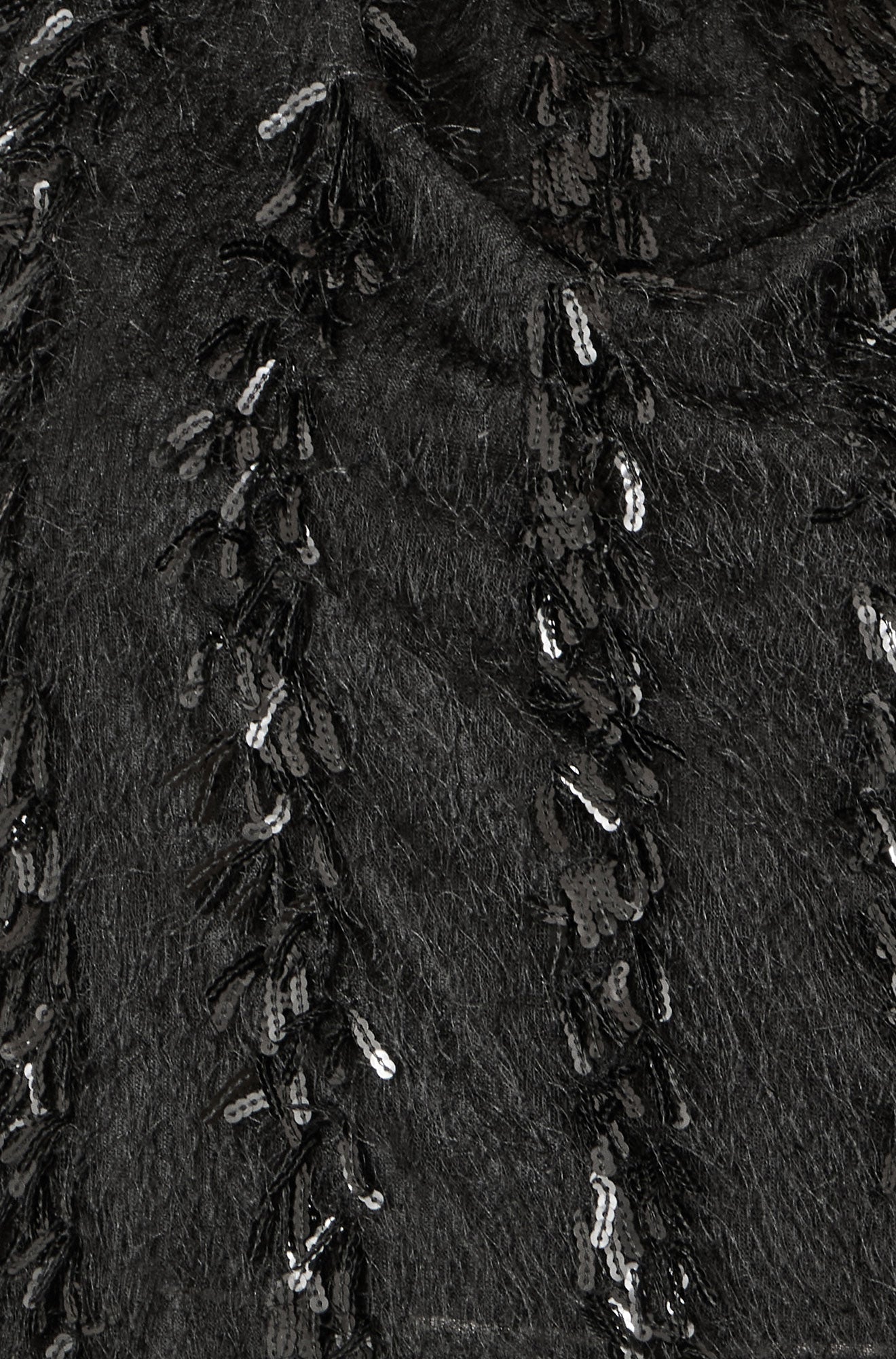 Yumi Black Hanging Sequin Long Sleeve Top Top Yumi