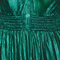 Yumi Green Metallic Ruched Midi Dress Dress Party Yumi