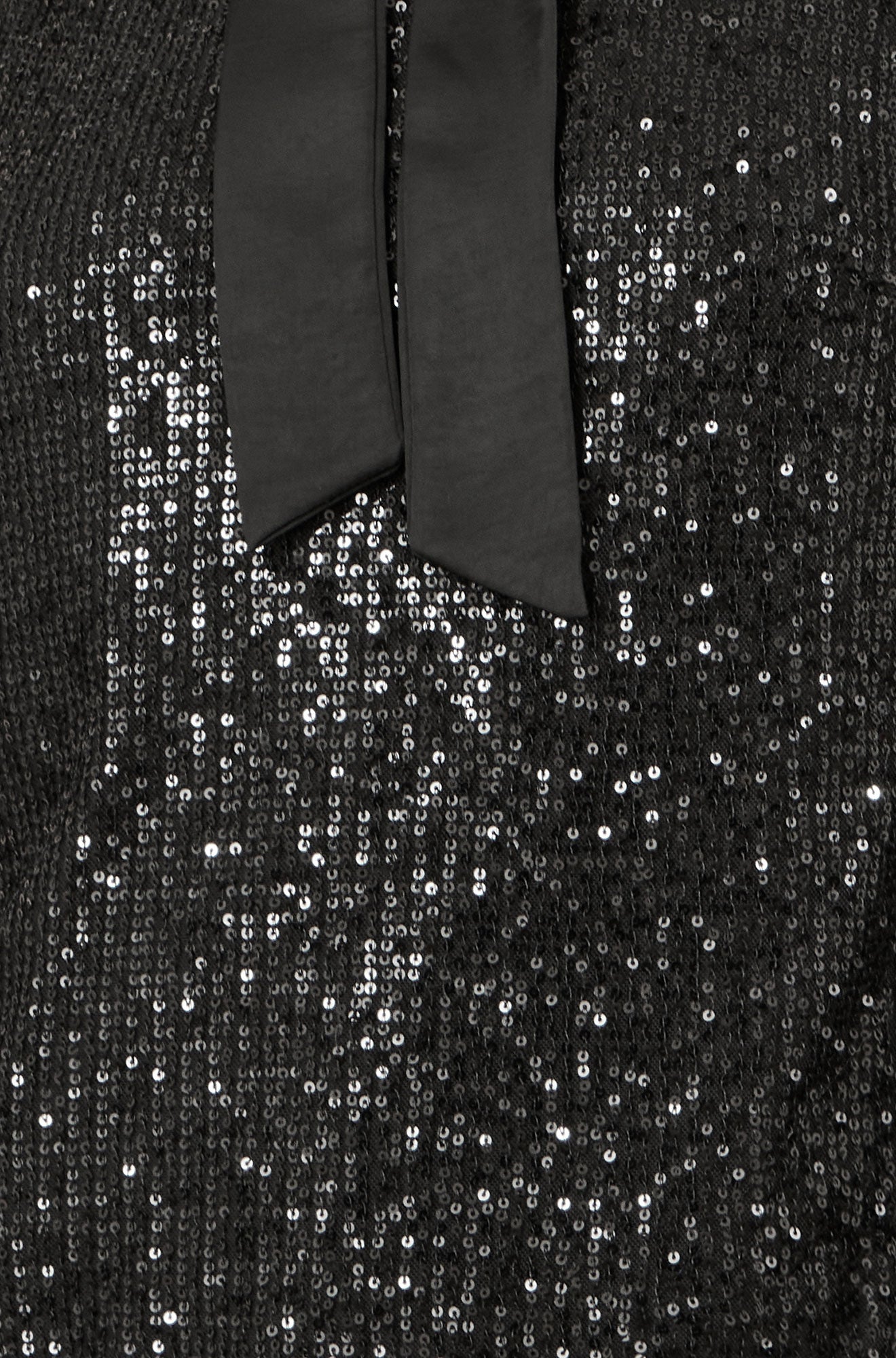 Yumi Black Sequin Pussy Bow Top Top Yumi