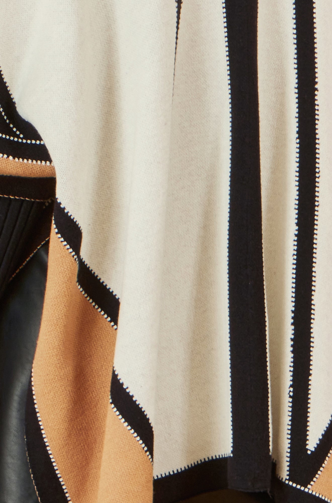 Yumi Brown Colour Block Cape Knit Cardigan Yumi