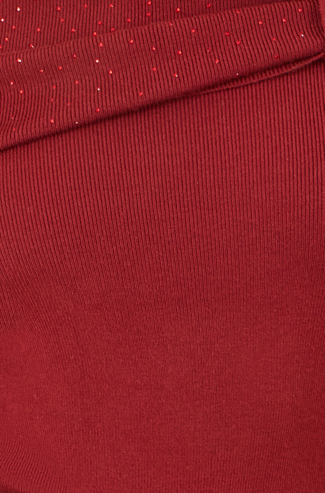 Yumi Burgundy Sparkle Bardot Jumper With Diamante Detail Knit Xmas Jumper Yumi