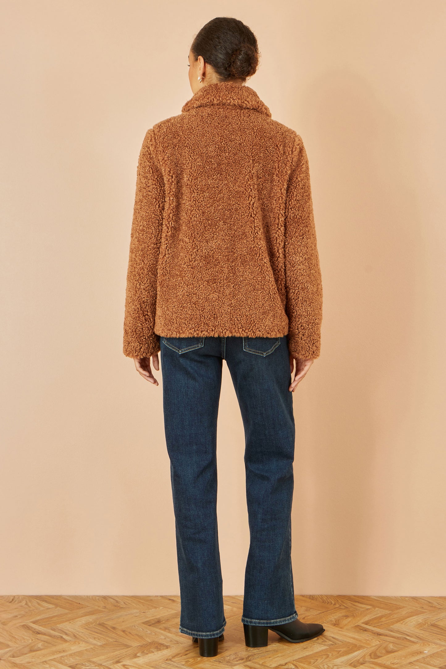 Yumi Brown Short Teddy Bear Jacket JACKET Yumi