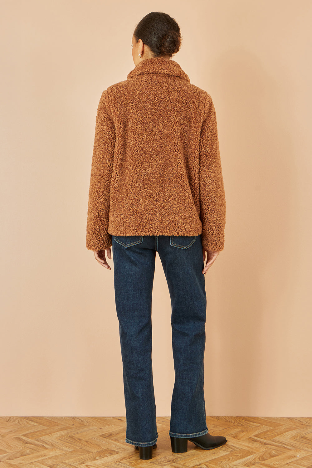 Yumi Brown Short Teddy Bear Jacket JACKET Yumi