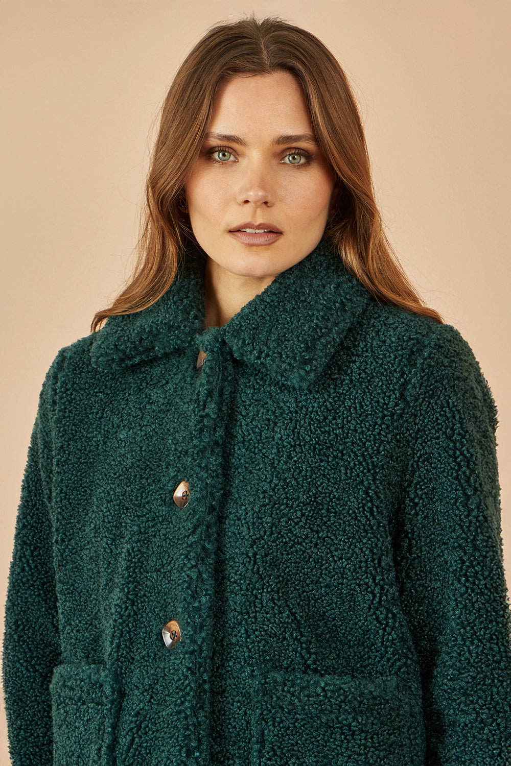 Yumi Green Short Teddy Bear Jacket JACKET Yumi
