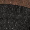 Yumi Black Sparkle Print Mesh Stretch Fitted Top Tops Yumi