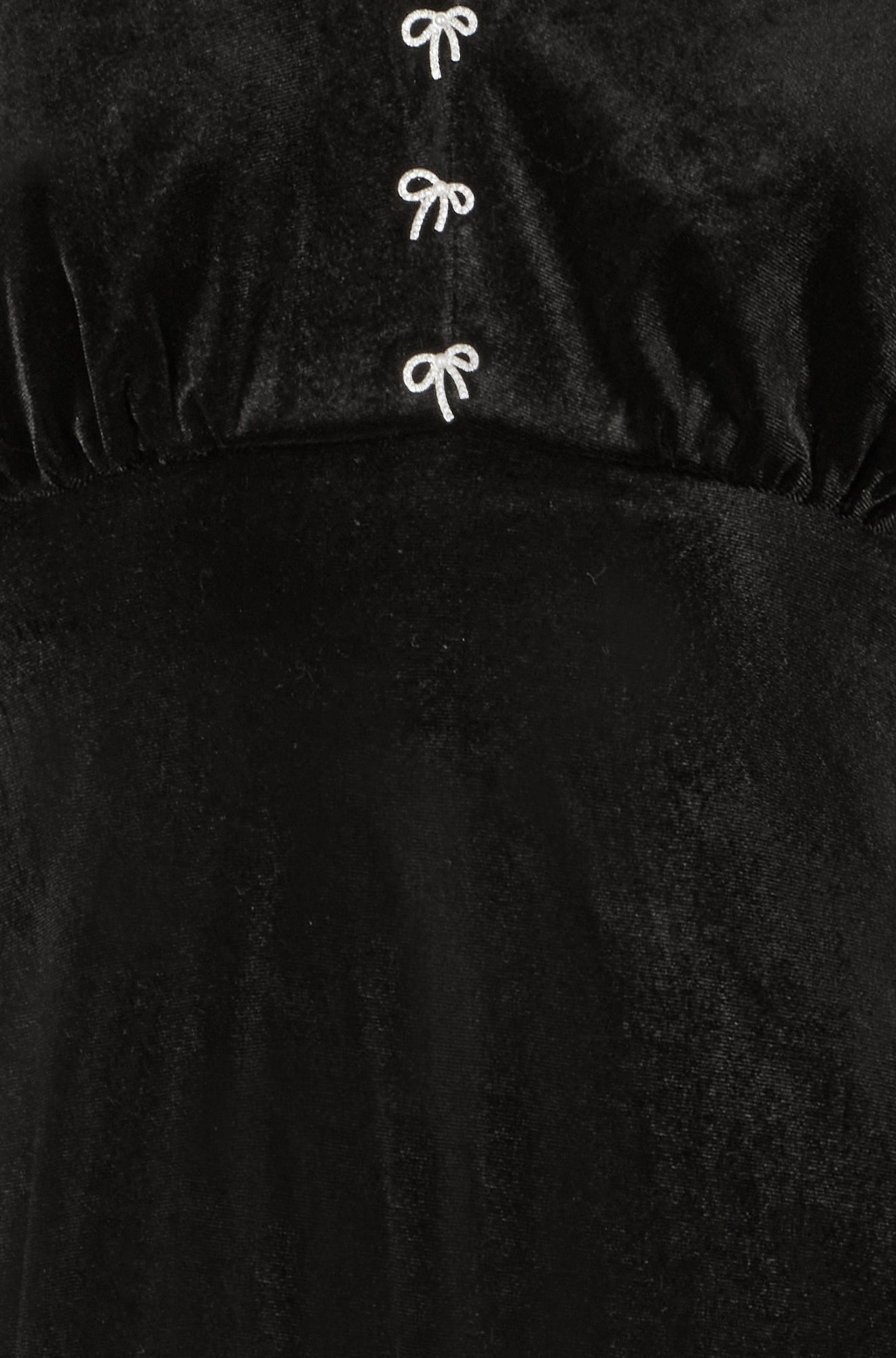 Yumi Black Velvet Skater Dress With Dimante Bow Detail DRES Party Yumi