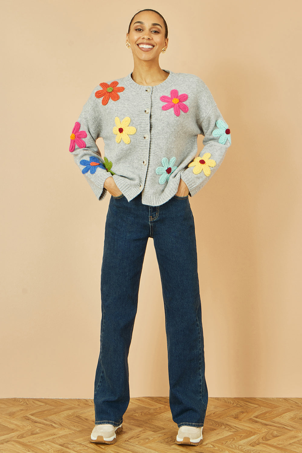 Yumi Blue Dark Wash Stretch Wide Leg Jeans TROUSER Yumi