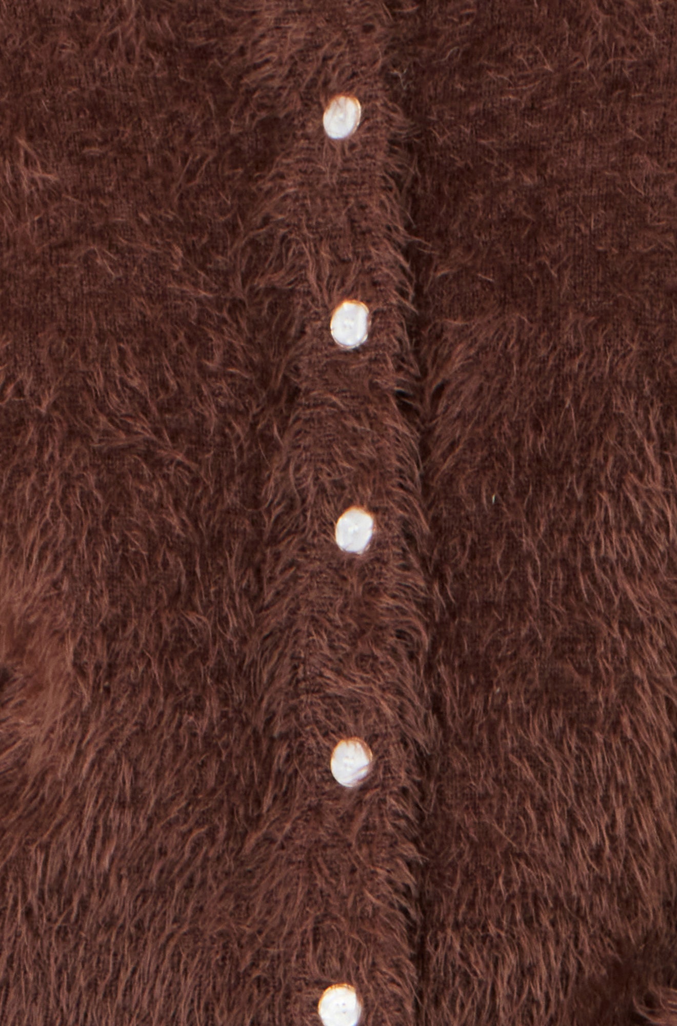 Yumi Brown Eyelash Knit Cropped Cardigan Knit Cardigan Yumi