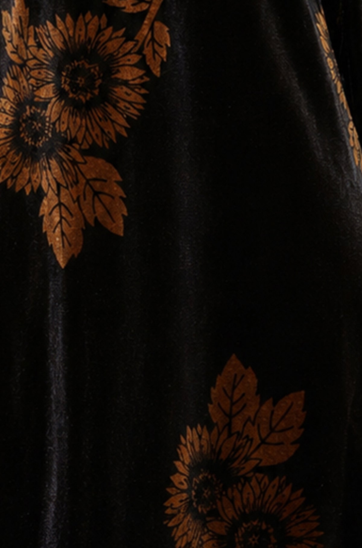 Yumi Black Velvet Sunflower Print Tunic Dress Party Yumi