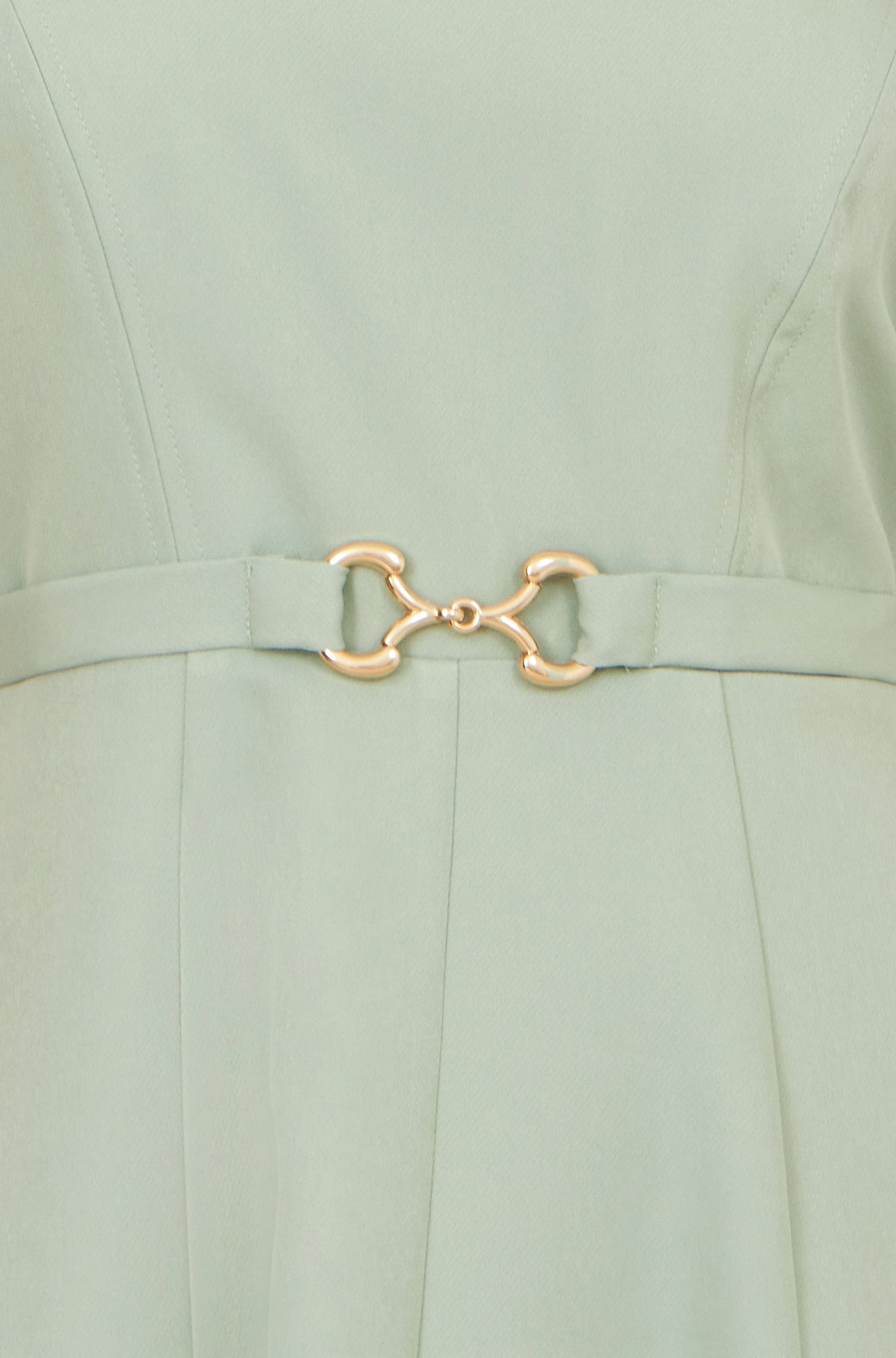 Yumi Mint Skater Dress With Puff Sleeves And Buckle Detail Dress Occasion Yumi