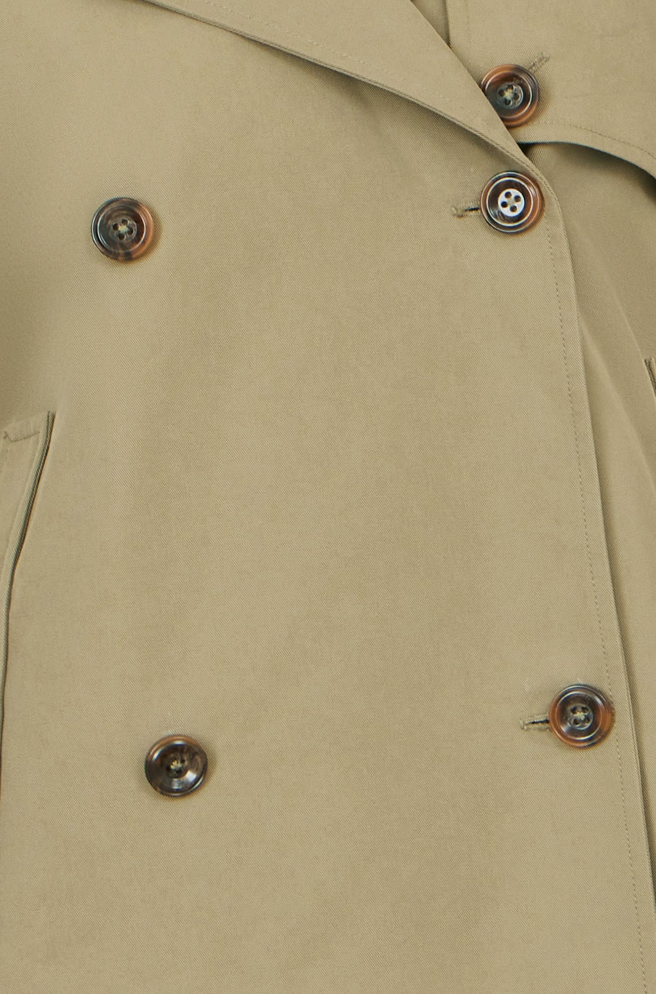 Yumi Green Cropped Trench Jacket With Pockets and Check Lining Outerwear Yumi