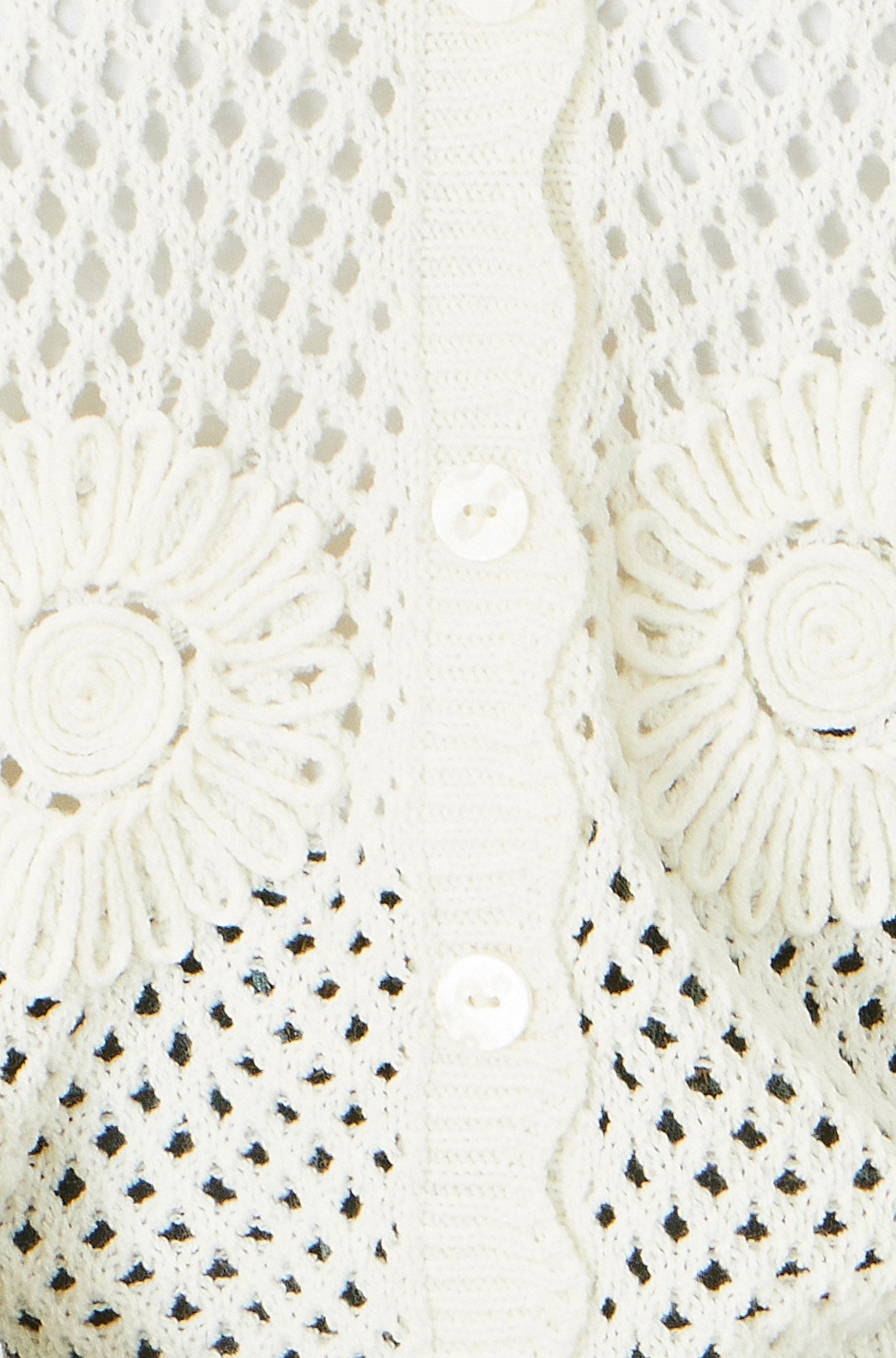 Yumi White Flower Crochet Cardigan Knit Cardigan Yumi