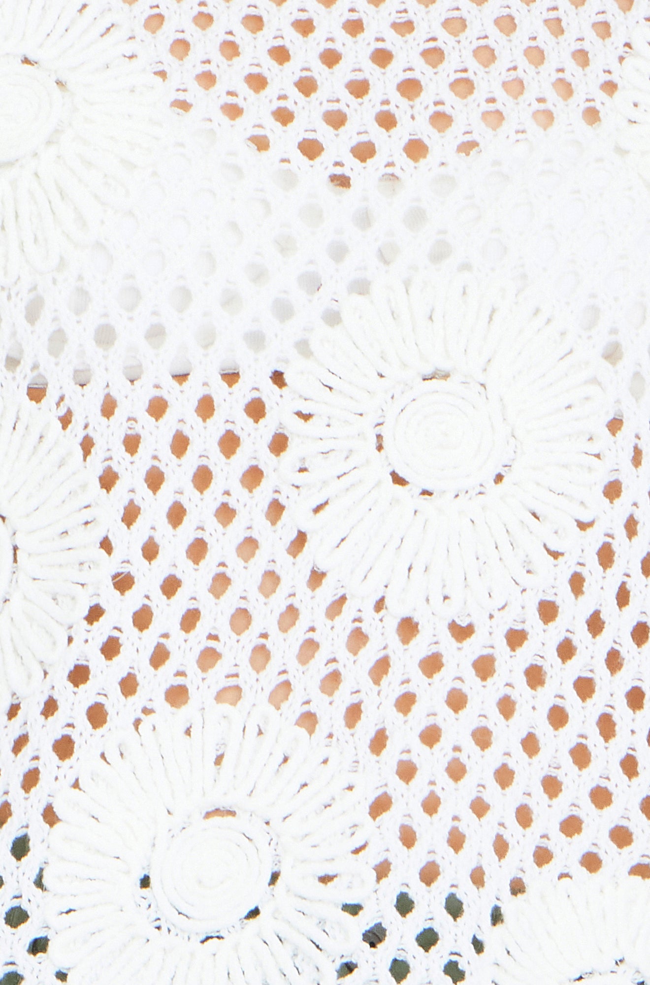 Yumi White Flower Crochet Jumper Knit Jumper Yumi